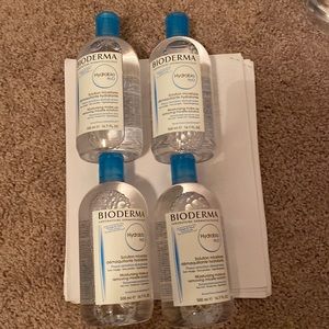 4 Full Size Bottles of Bioderma Makeup Removing Micellar water